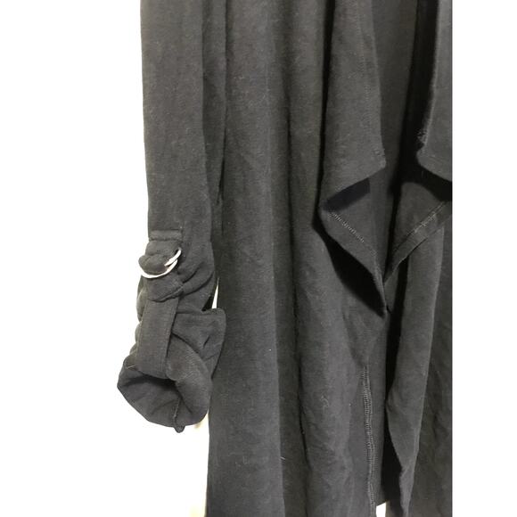 Caslon Womens Black Knit Roll Tab Sleeve Open Front Cardigan Sweater Size XS - Picture 2 of 7